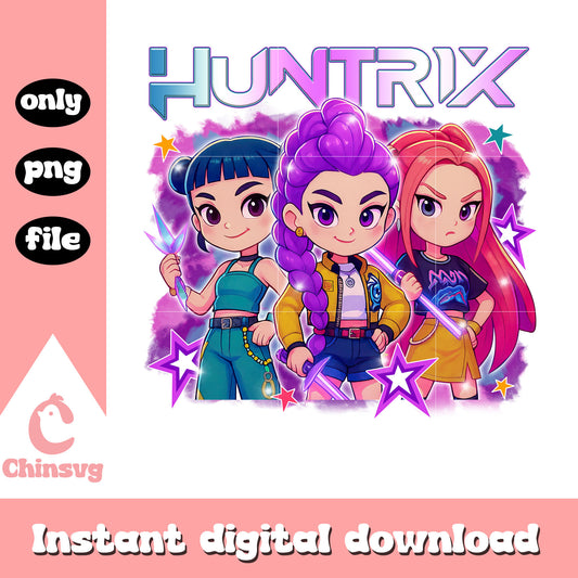 Baby huntrix members design png, huntrix demon hunters png