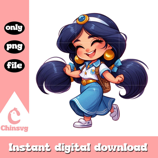 Baby jasmine princess happy go to school png, school shooting png