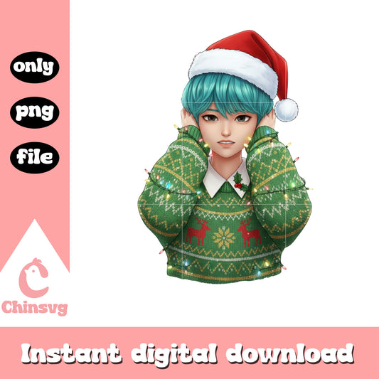 Baby kpop christmas holiday png, baby kpop demon hunters png