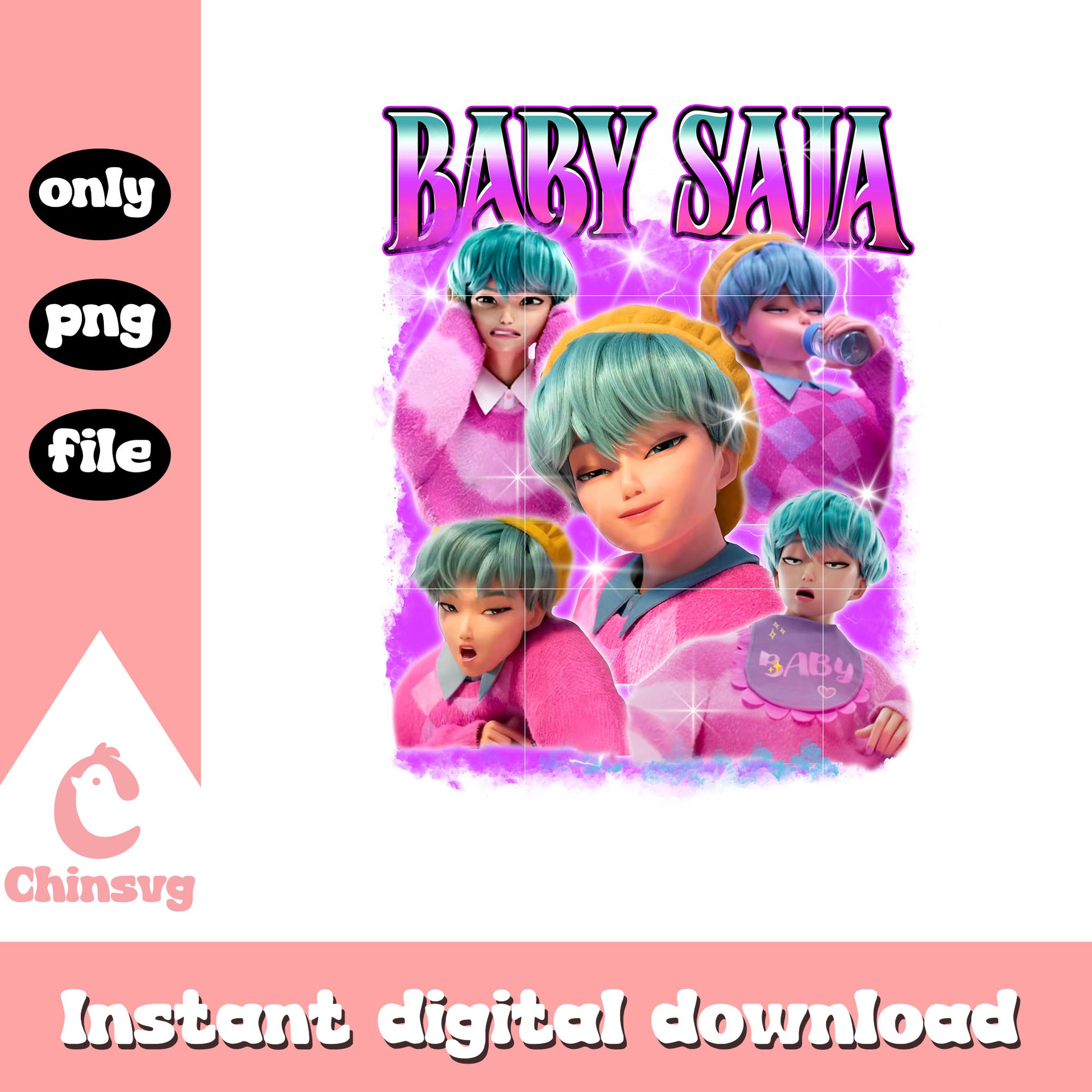 Baby kpop demon hunters christmas png, baby saja boys png