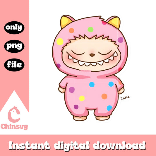 Baby labubu pink cute design png, labubu monster png, labubu art png