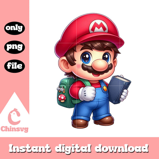 Baby mario character back to school png, old school cartoons png