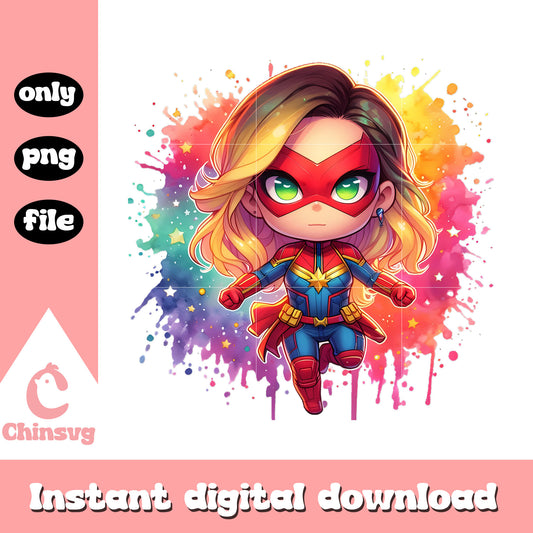 Baby ms.marvel colorful design png, marvel movie characters png