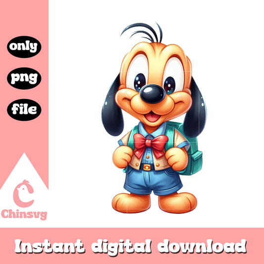 Baby pluto school on cartoons png, back to school png