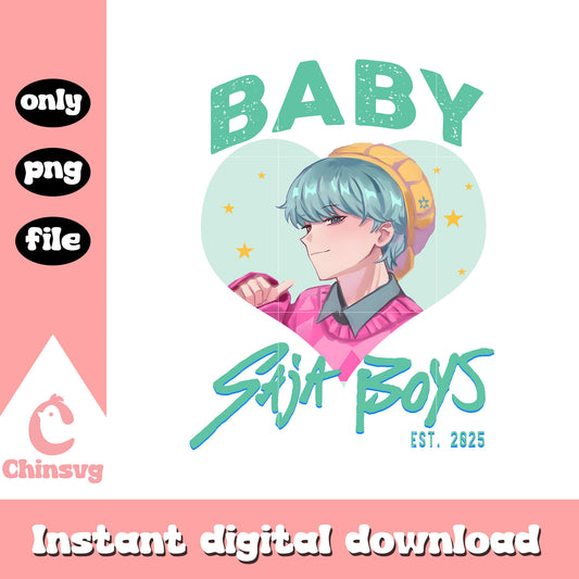 Baby saja boys est 2025 heart png, baby characters png, hunters png