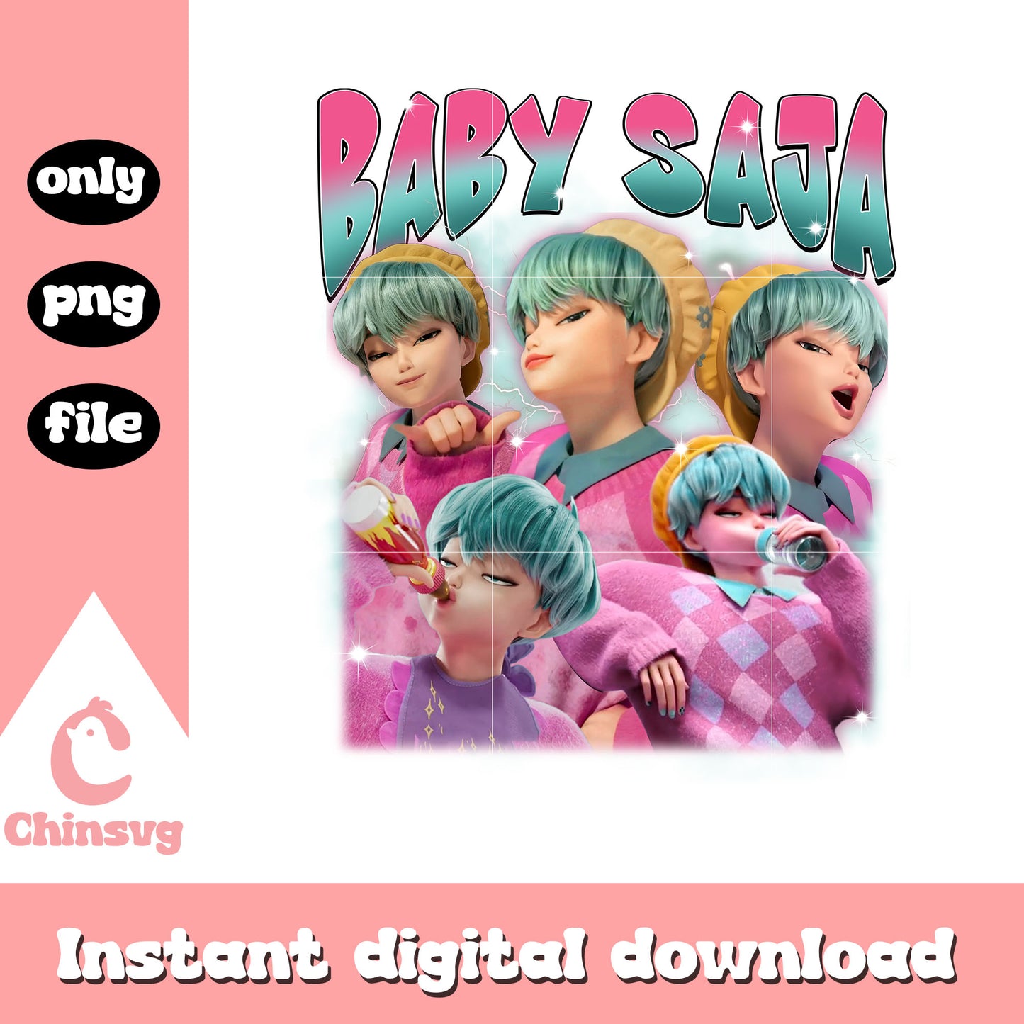 Baby saja kpop demon character design png, the saja boys png