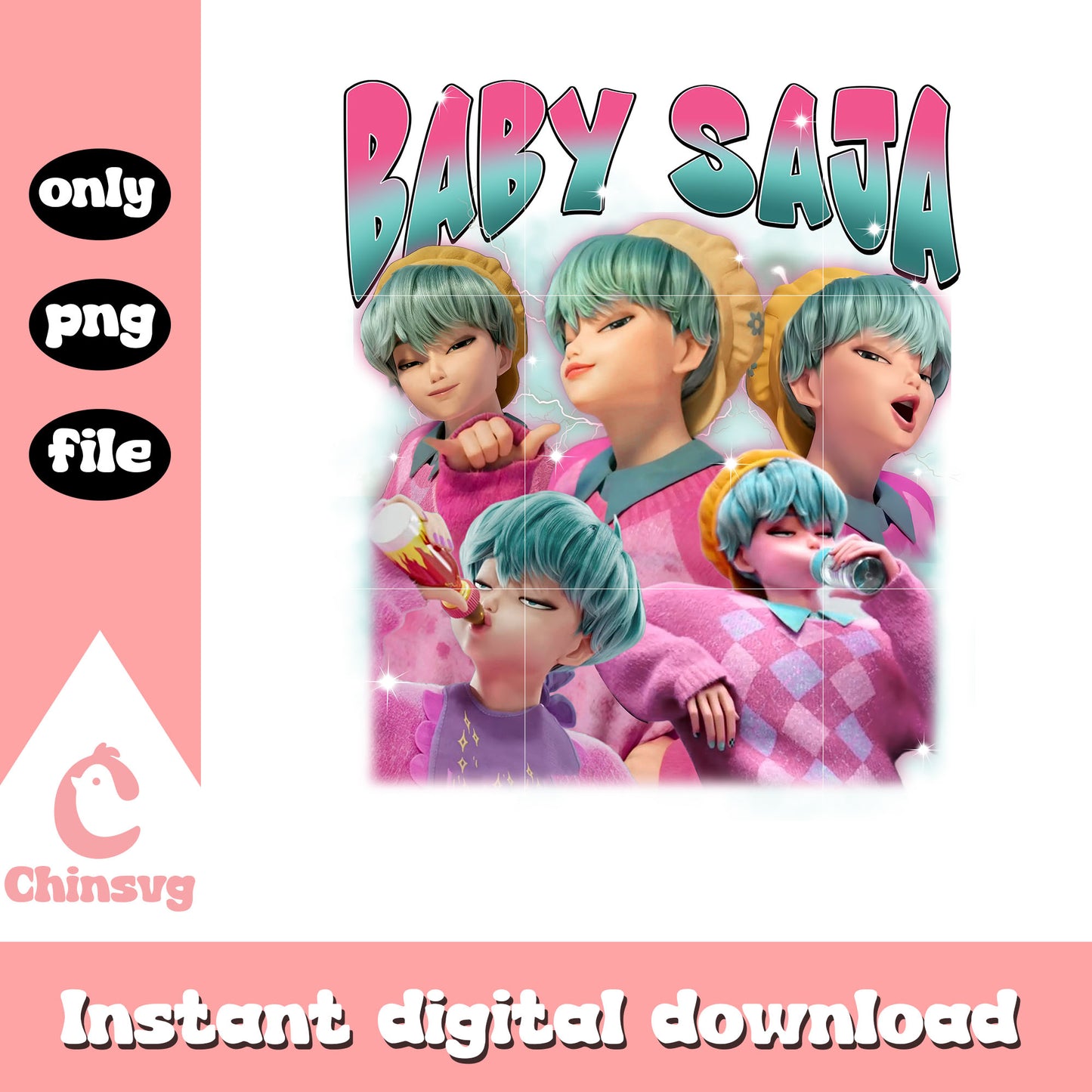 Baby saja kpop demon character png, baby saja boys png
