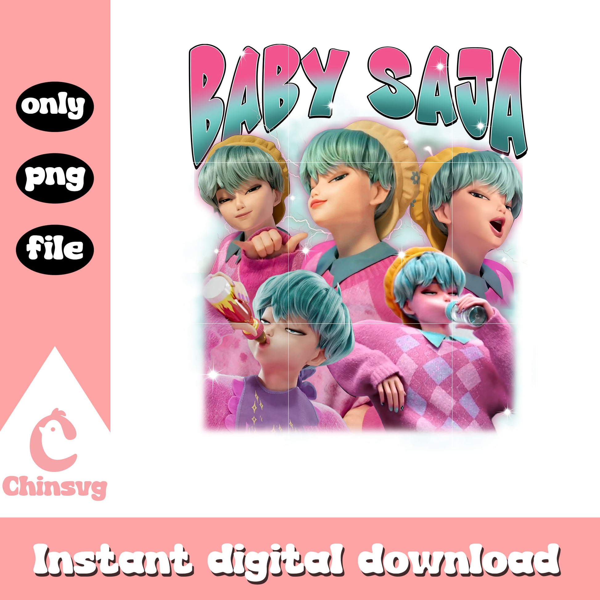 Baby saja kpop demon character png, baby saja boys png