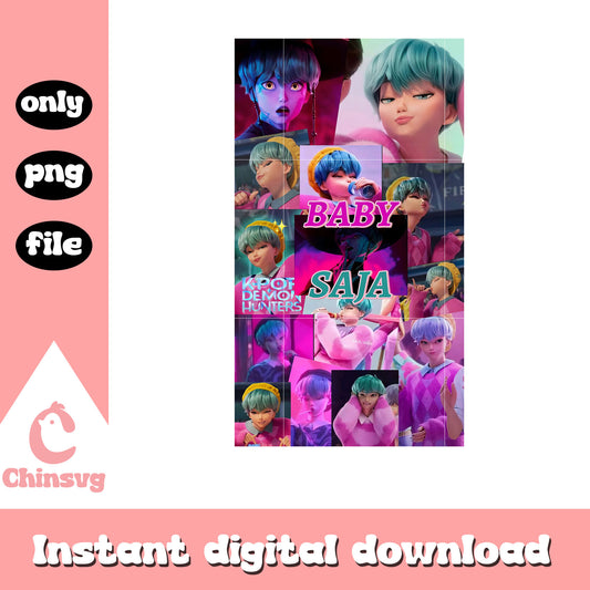 Baby saja kpop demon hunters png, baby character png