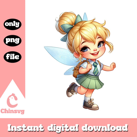 Baby tinker bell character first grade png, school day png