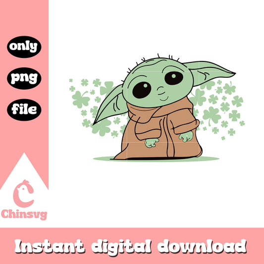 Baby yoda shamrock costume png, star wars png, patrick day png