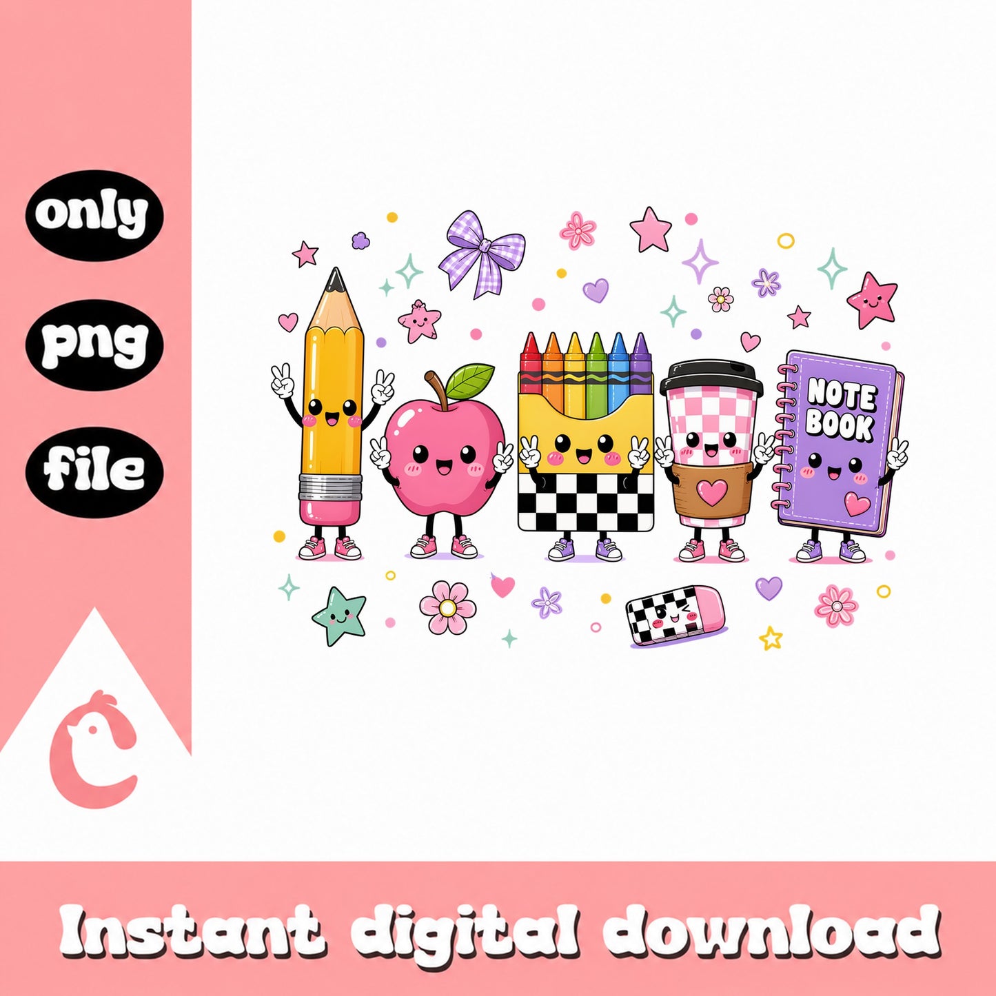 Back To School Cute Characters PNG, Teacher PNG, School PNG