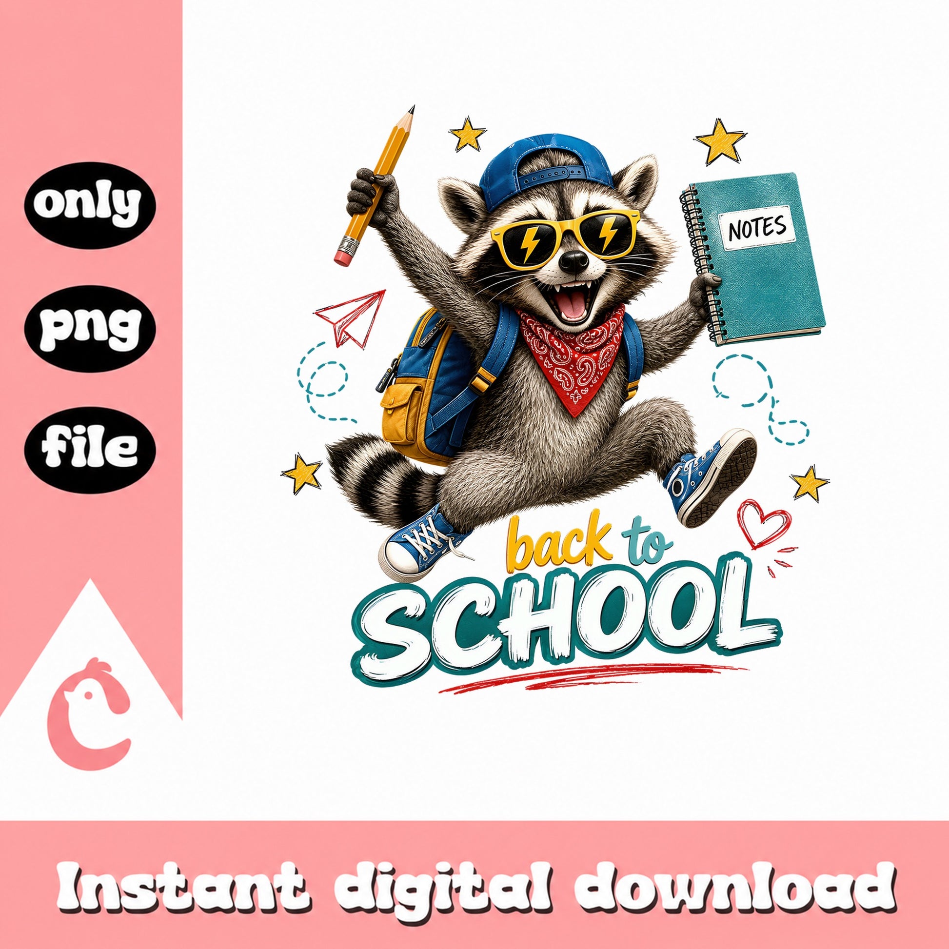 Back To School Raccoon PNG, Funny Raccoon Student PNG, School PNG