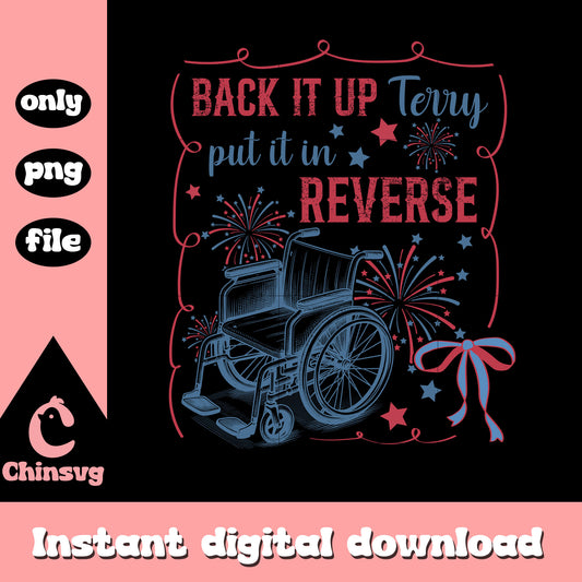 Back it up terry wheelchair retro outline png, Back it up reverse png