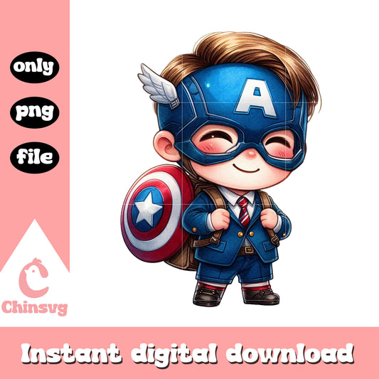Back to school captain america png, school magical png