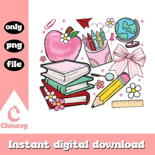 Back to school clipart design png, back to school png