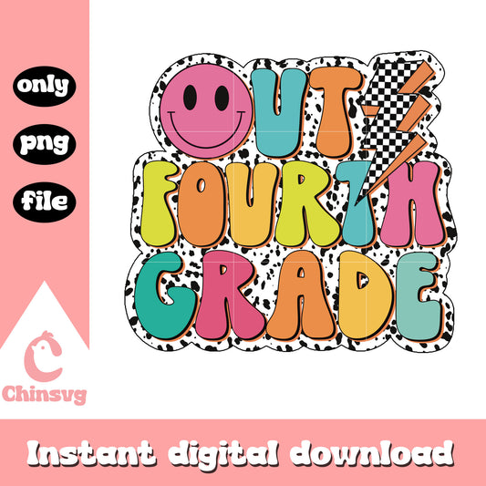 Back to school out fourth grade font design png, school day png