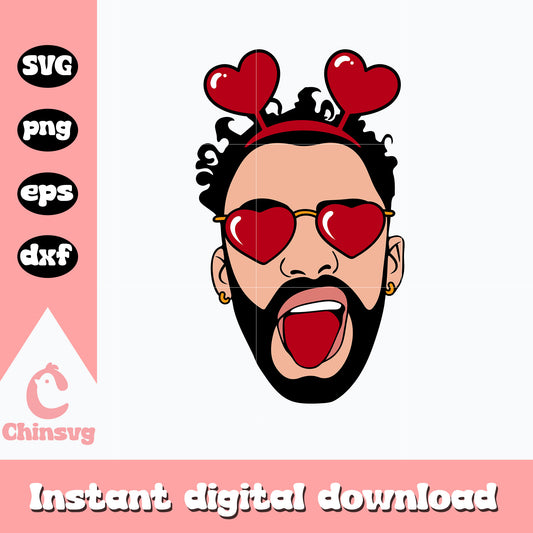 Bad Bunny Simpsons svg, Bad Bunny Valentine svg, valentine svg