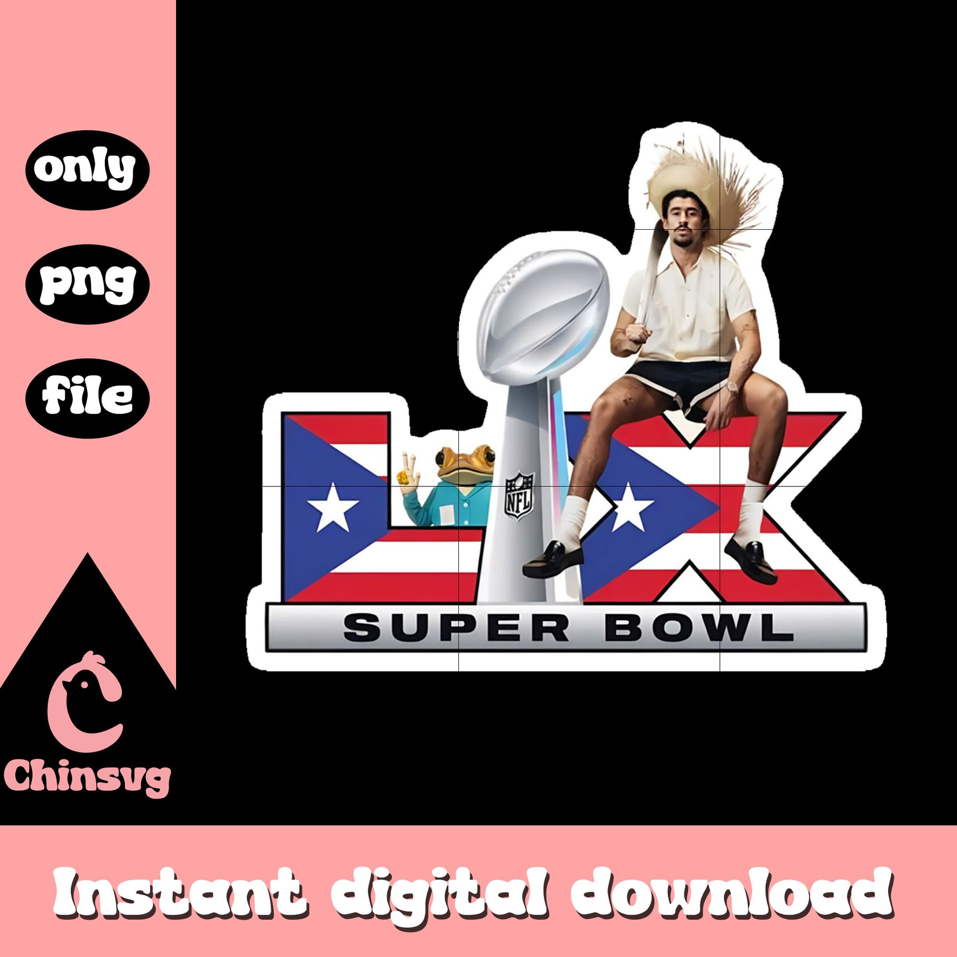 Bad bunny super bowl sticker png