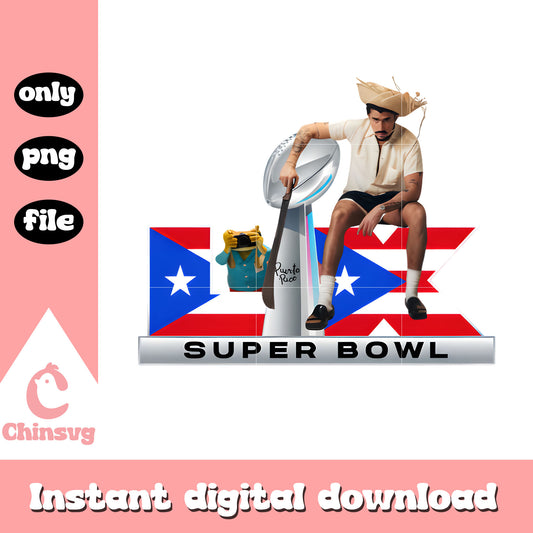 Bad bunny lix super bowl png, bad bunny tour png