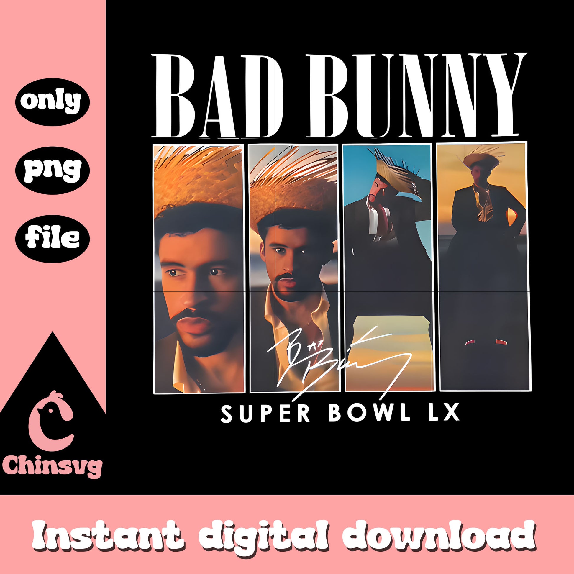 Bad bunny super bowl lx poster design png, bad bunny png