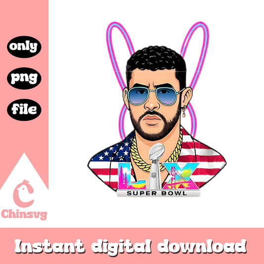 Bad bunny super bowl png, bad bunny puerto rico​ png