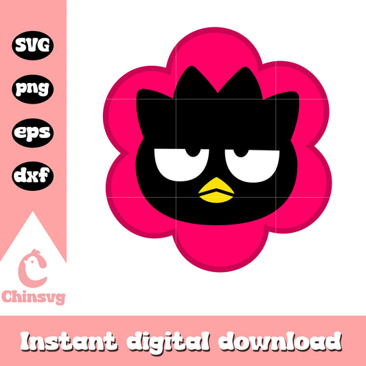 Badtz maru face flower design svg, sanrio characters badtz maru​ svg
