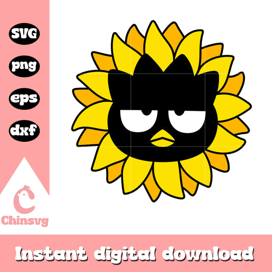 Badtzmaru face sunflower svg, sanrio character​ svg, badtzmaru​ svg