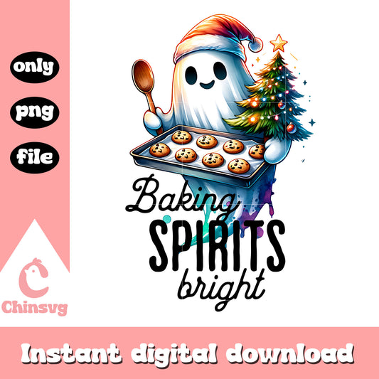 Baking spirits bright ghost png, baking spirits bright​ png