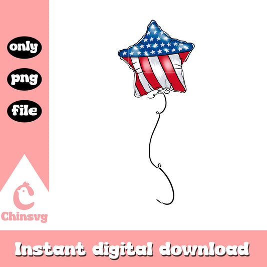 Balloon america star png, Balloon star 4th of july png