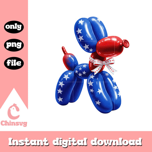 Balloon dog america design png, 4th july png, balloon dog png
