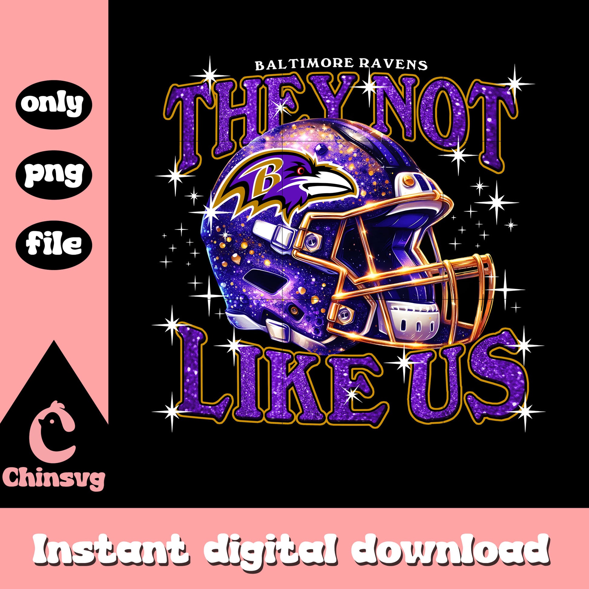 Baltimore Ravens they not like us png, Ravens helmet png