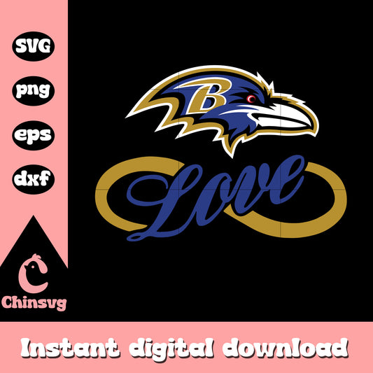 Baltimore ravens, love infinity design svg, nfl playoff schedule svg