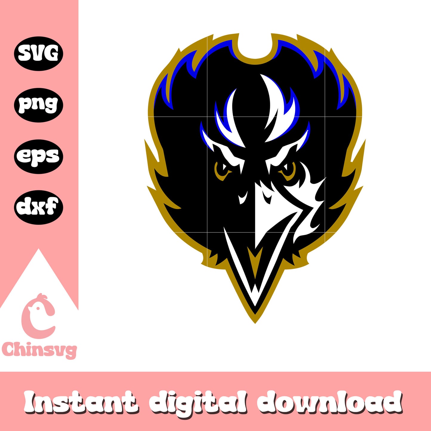 Baltimore ravens bird logo design svg, baltimore ravens logo svg