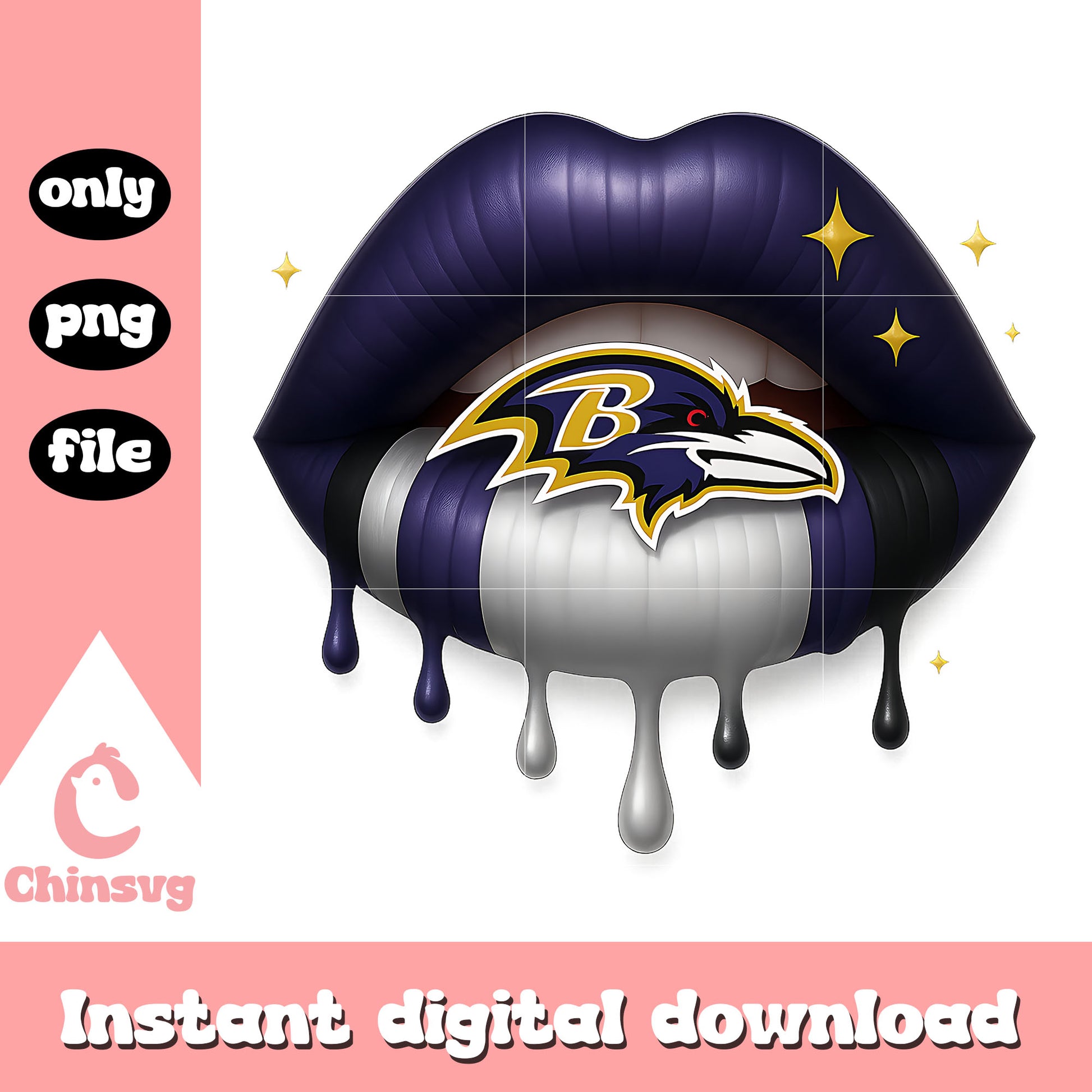 Baltimore ravens dripping lips png, logo baltimore ravens​ png