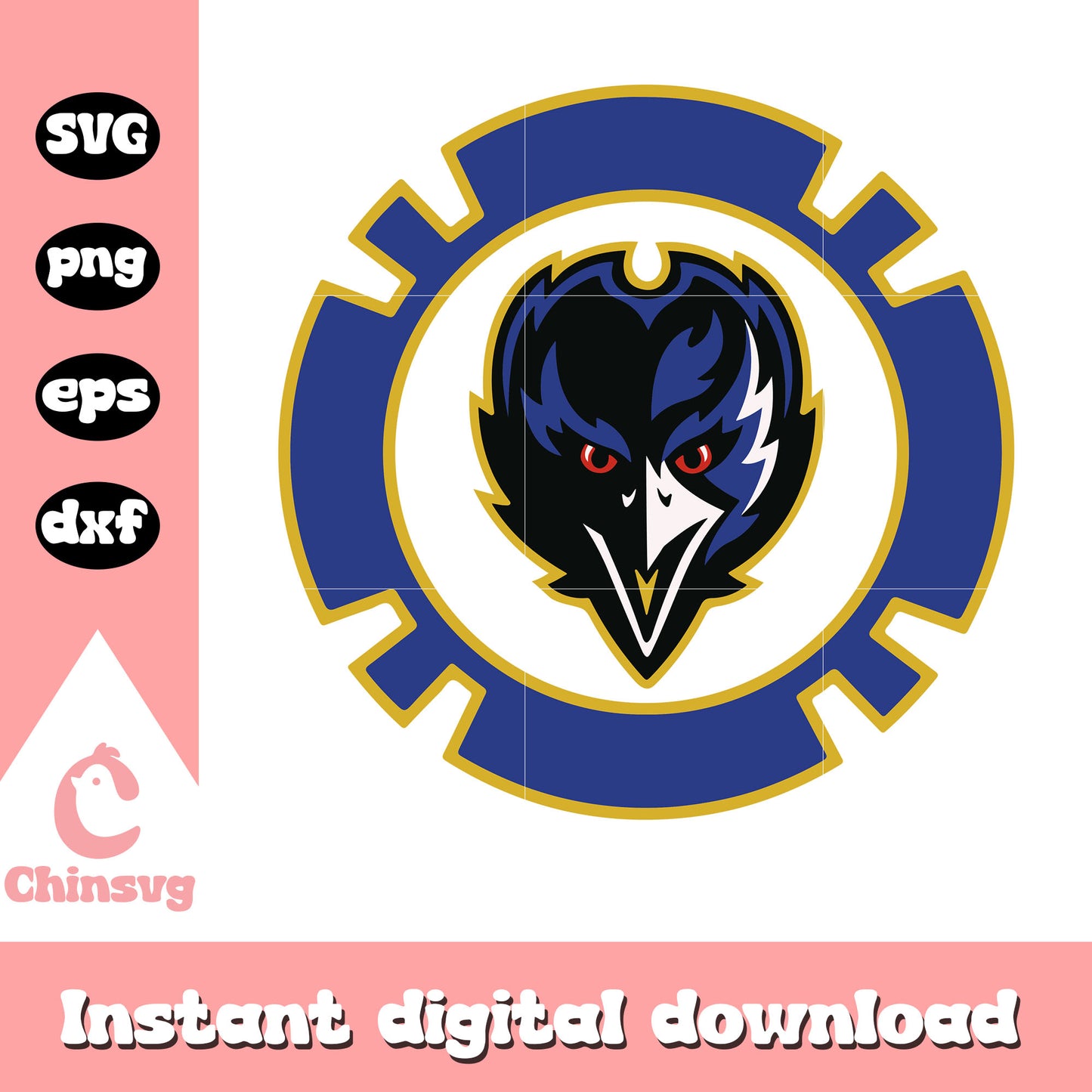 Baltimore ravens footnball logo design svg, sport game svg