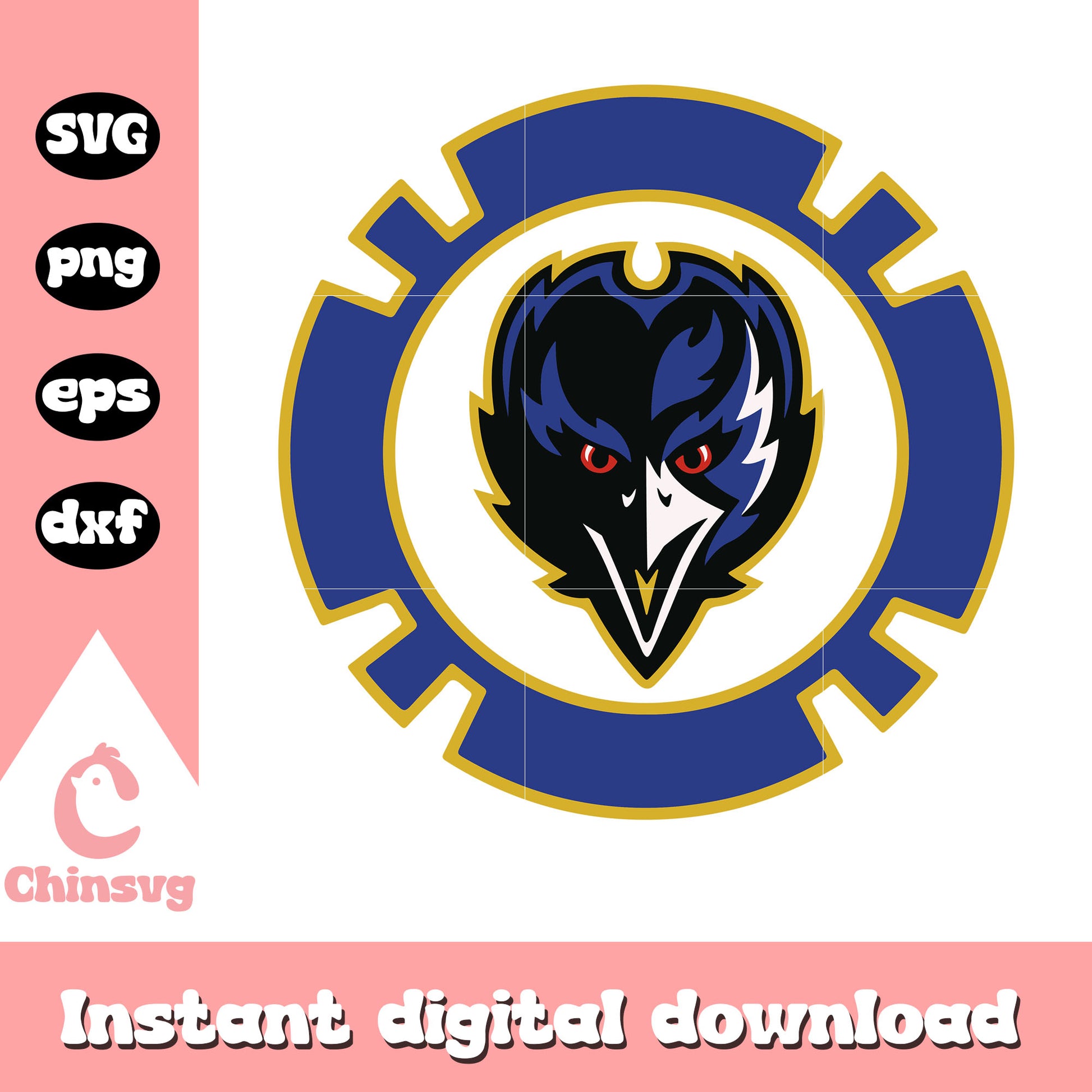 Baltimore ravens footnball logo design svg, sport game svg