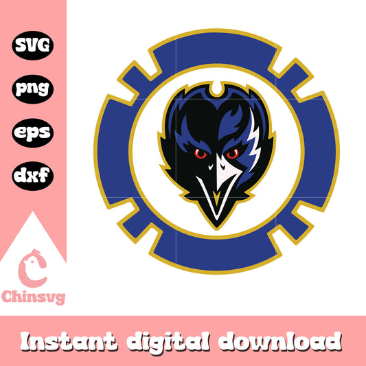 Baltimore ravens footnball logo design svg, sport game svg