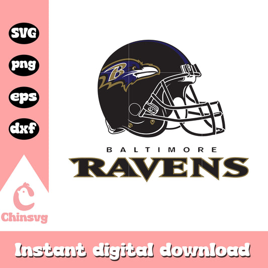 Baltimore ravens helmet logo design svg, nfl games svg