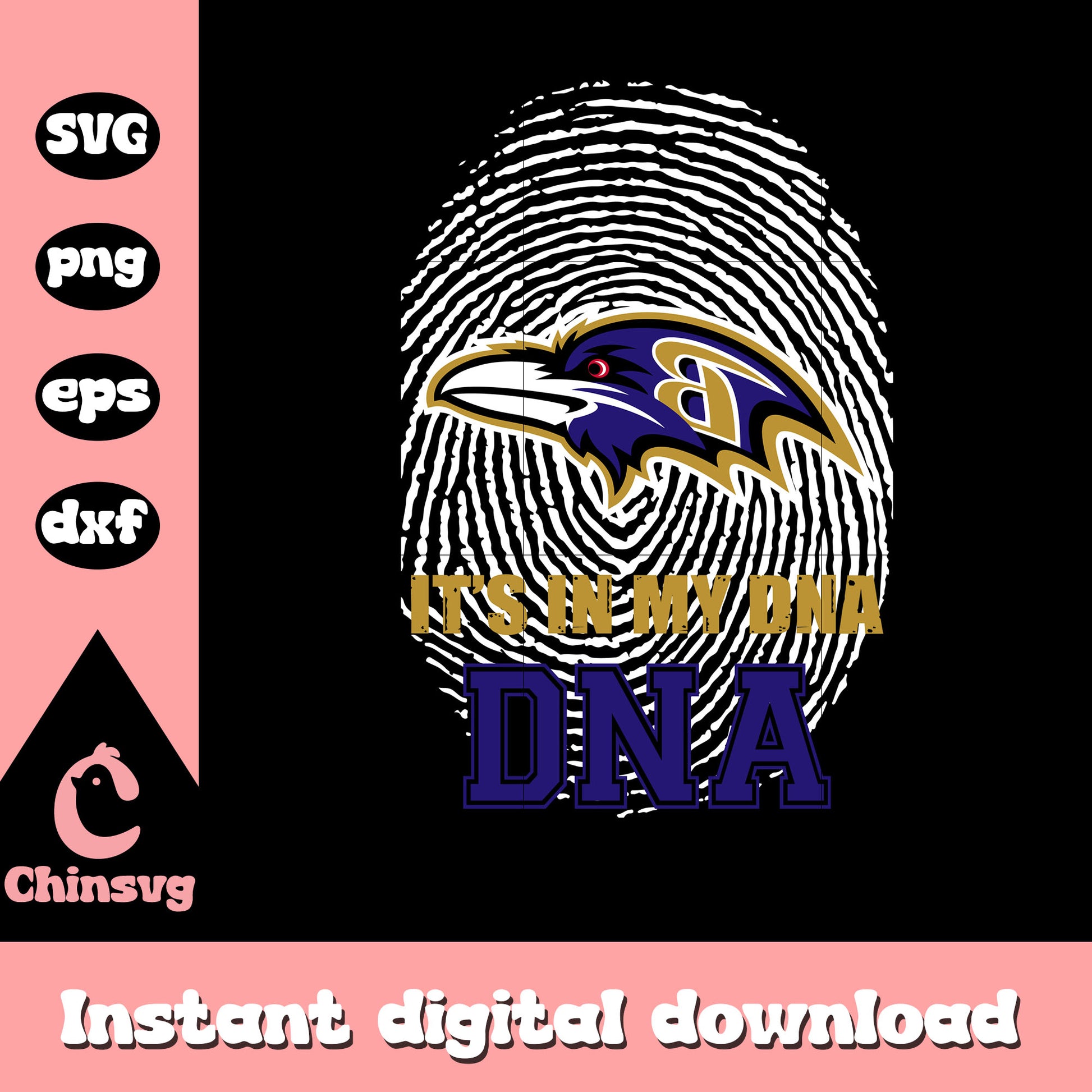 Baltimore ravens its in my DNA design svg, nfl fan svg