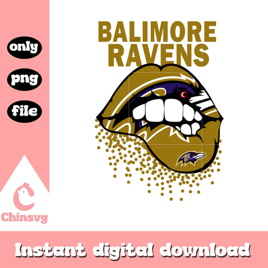 Baltimore ravens lips design png, nfl baltimore ravens​ png