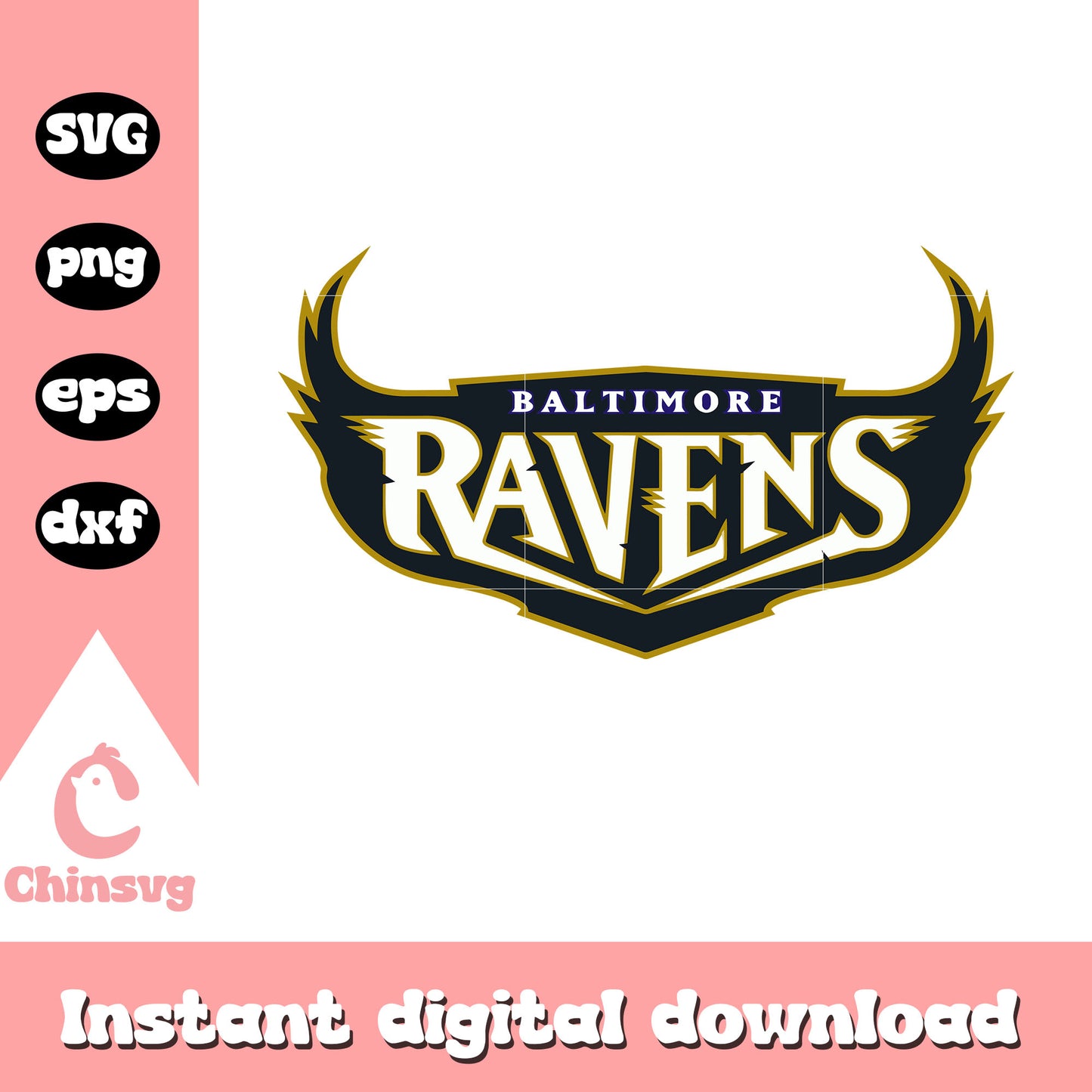Baltimore ravens logo team design svg, nfl football scores svg