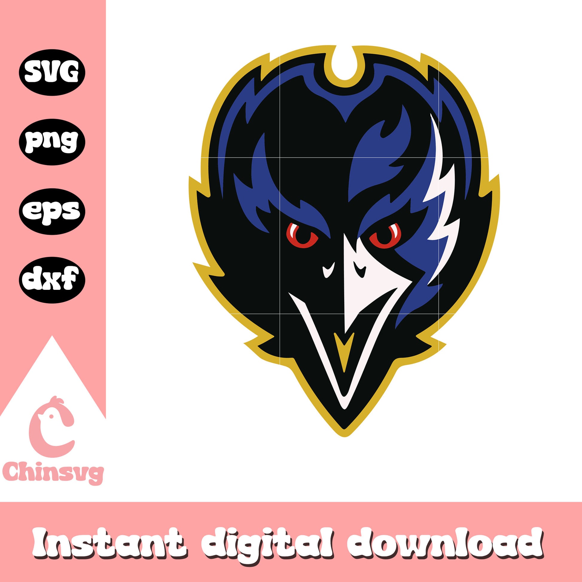 Baltimore ravens mascot design svg, nfl football svg