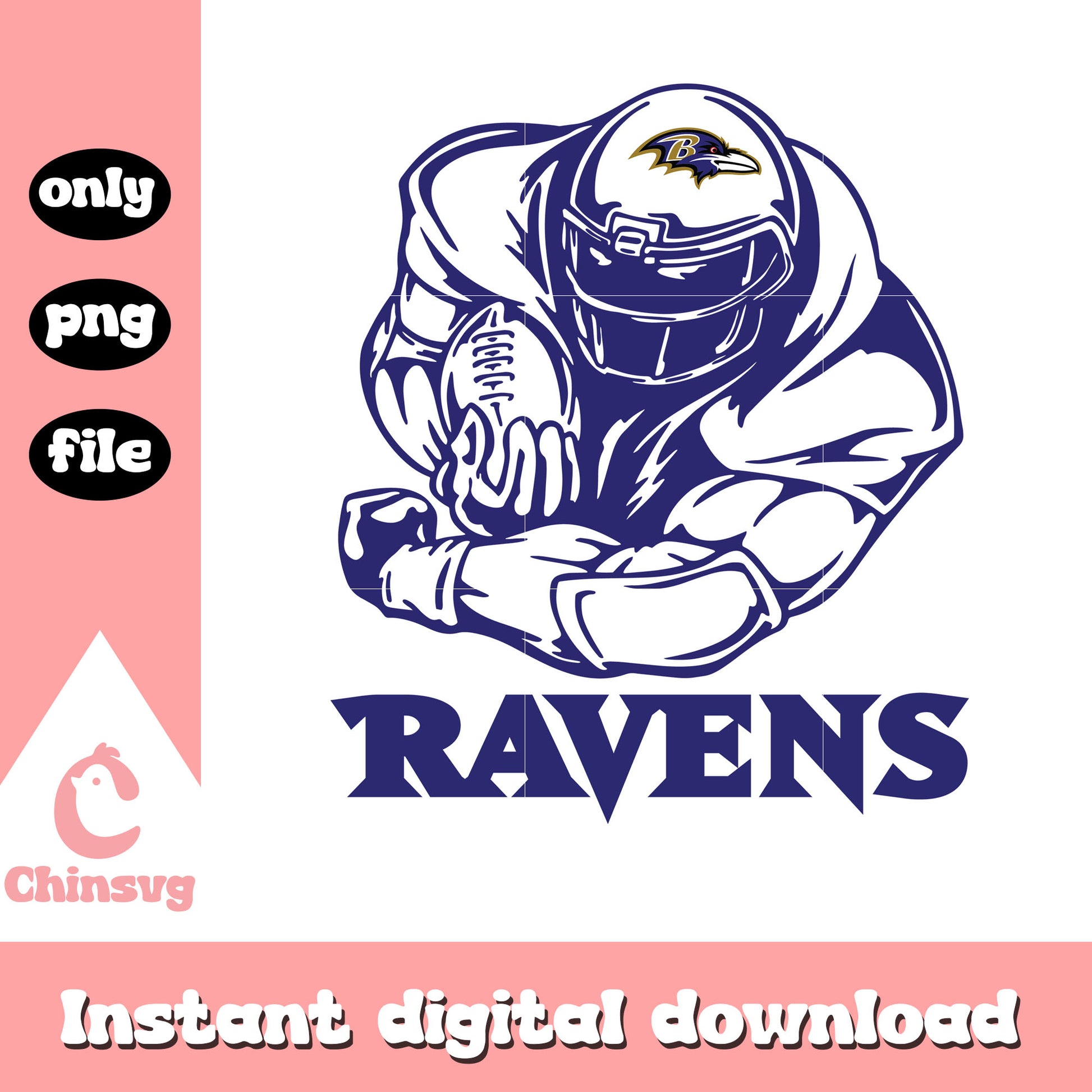 Baltimore ravens nfl football sticker svg, baltimore ravens team svg