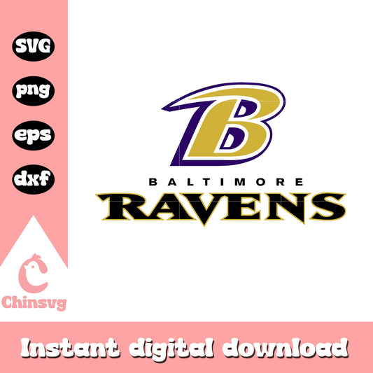 Baltimore ravens nfl logo design svg, nfl teams svg
