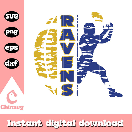 Baltimore ravens rugby player svg, baltimore ravens team svg