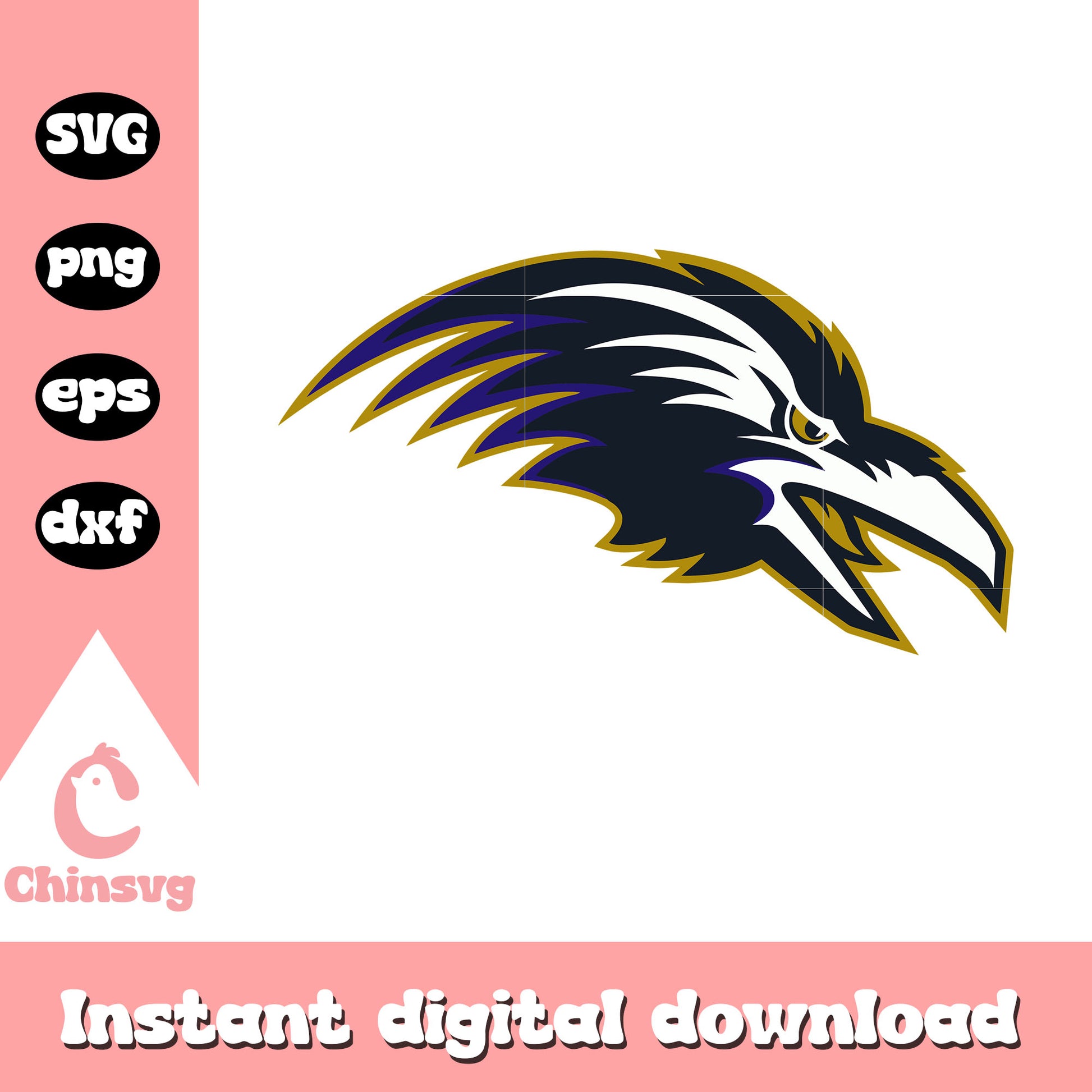 Baltimore ravens symbol design svg, nfl bracket svg