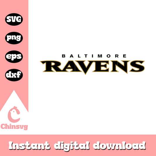 Baltimore ravens text design svg, baltimore ravens team svg