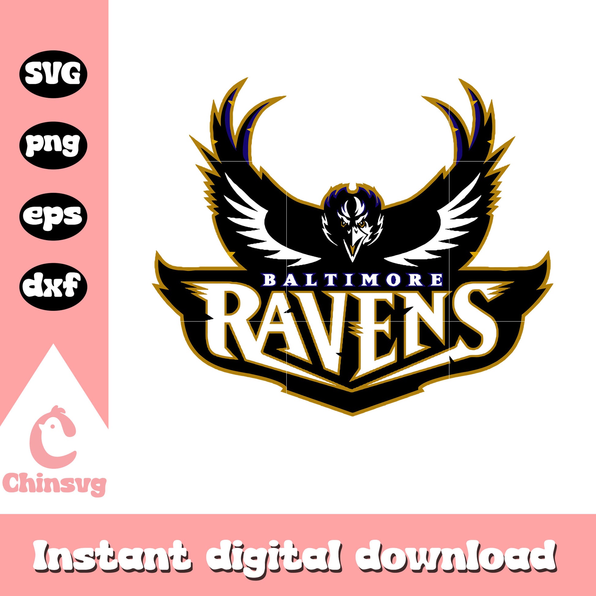 Baltimore ravens wing logo design svg, nfl football schedule svg