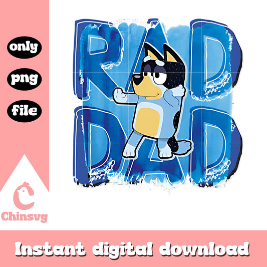Bandit Heeler rad dad png, Bluey rad dad png, Bluey dad png